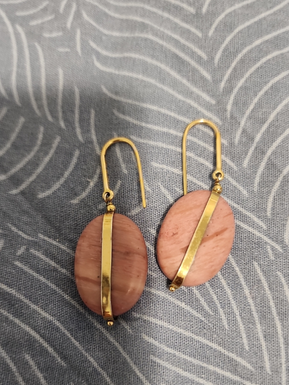Isabel Marant Pink Stone Drop Earrings with Gold